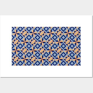 Blue moroccan tiles Posters and Art